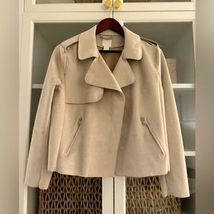 Suede-feel jacket, off-white